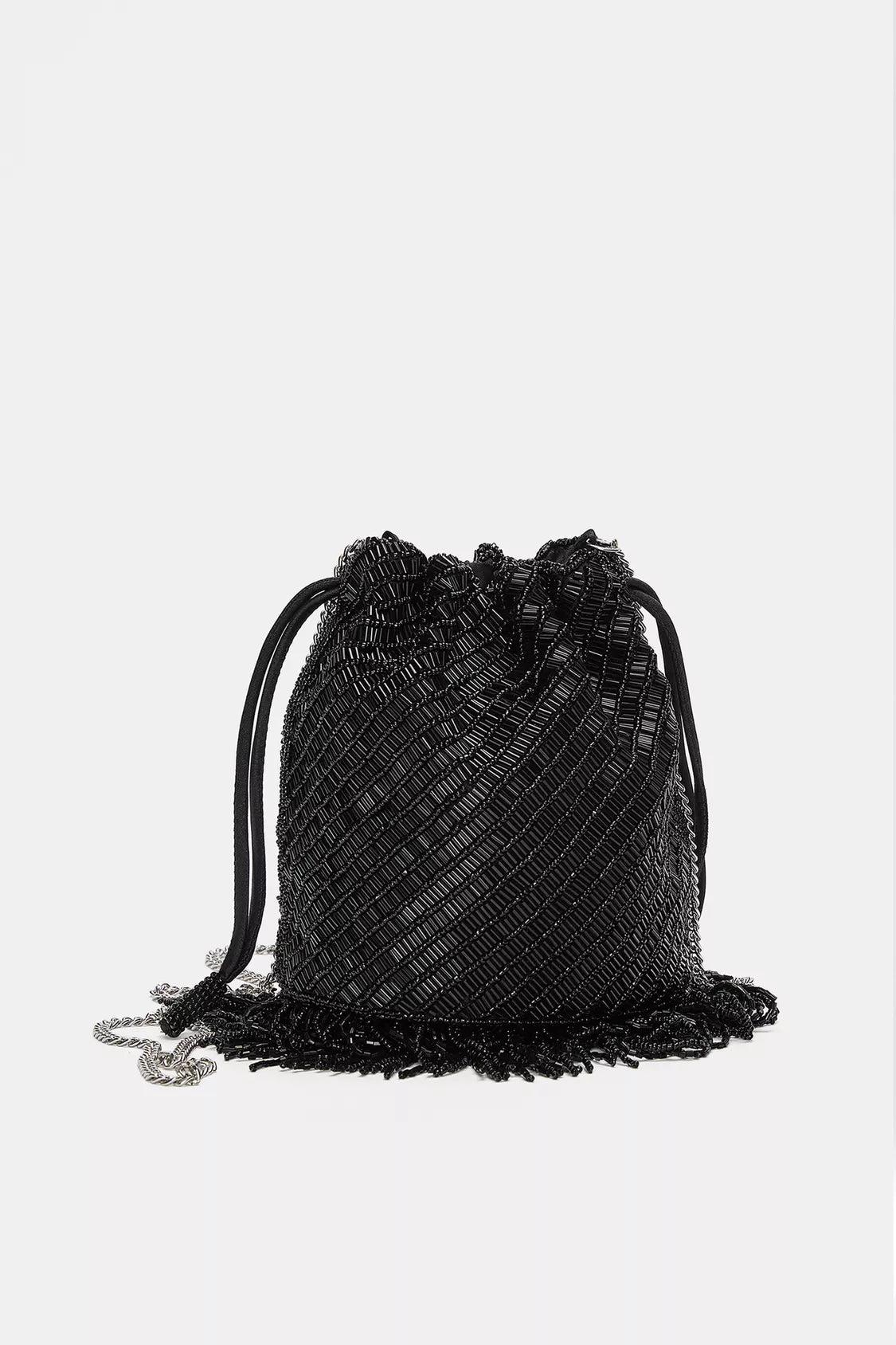 Beaded bucket bag